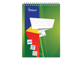 Kaustik spiraalköitega Forpus, A5, paberist kaanega, ruuduline, 70 lehte