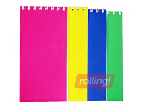 Spiral notebook, squared, 147x70mm, 90 pages