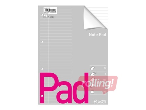 Standardplokk Bantex, A4, jooneline, 100 lehte