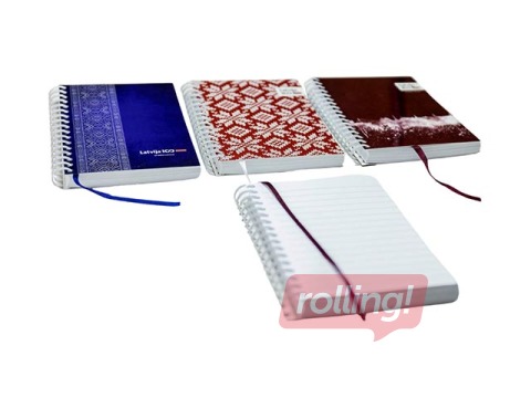 Kaustik spiraalköitega ABC Jums Latvia, A6, jooneline, 125 lehte