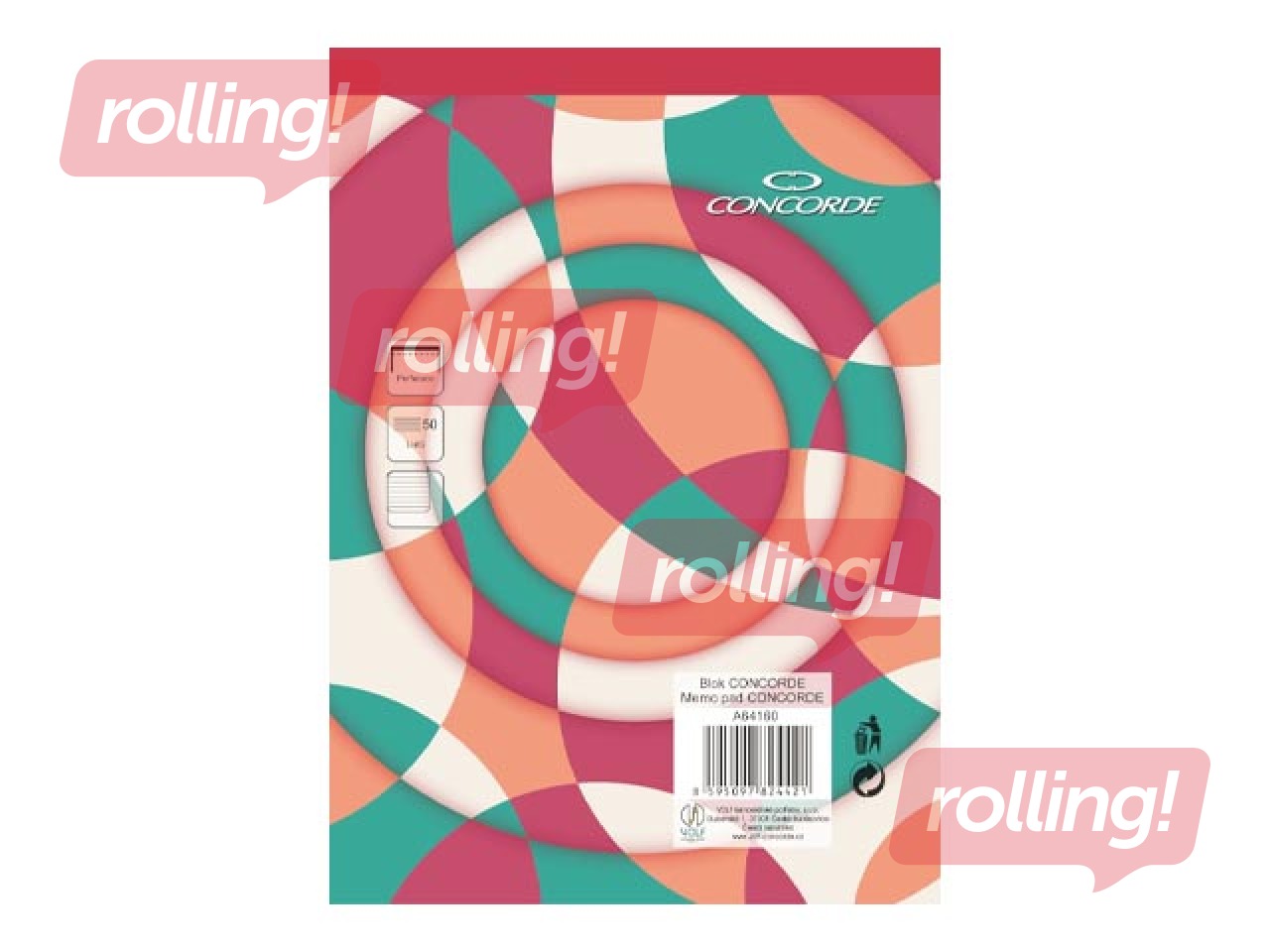 Piezīmju bloknots Concorde, A4, līniju, 50 lapas