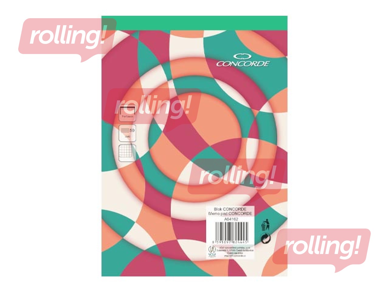 Piezīmju bloknots Concorde, A4, rūtiņu, 50 lapas