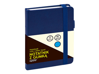 Блокнот Grand в твёрдой обложке с резинкой, синий, A6, 80 листов