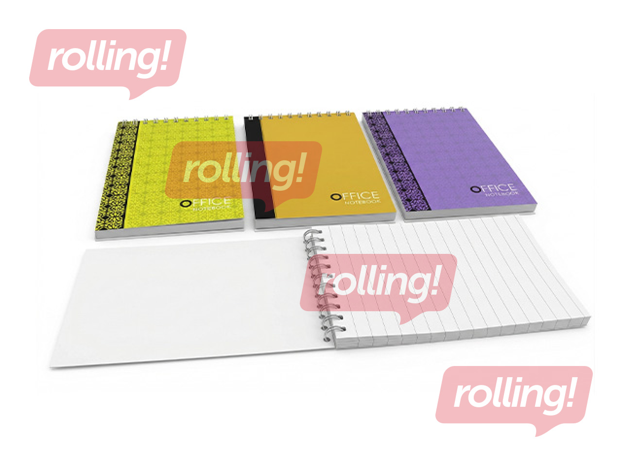 Kaustik spiraalköitega, A6, jooneline, 80 lehte