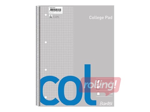 Piezīmju bloknots Bantex, A4+, rūtiņu, 70 lapas