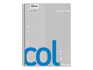 Piezīmju bloknots Bantex, A4+, rūtiņu, 70 lapas