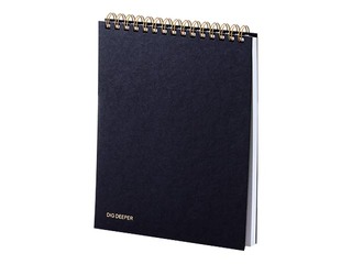 Märkmik Skech Gold spiraaliga, must, A4