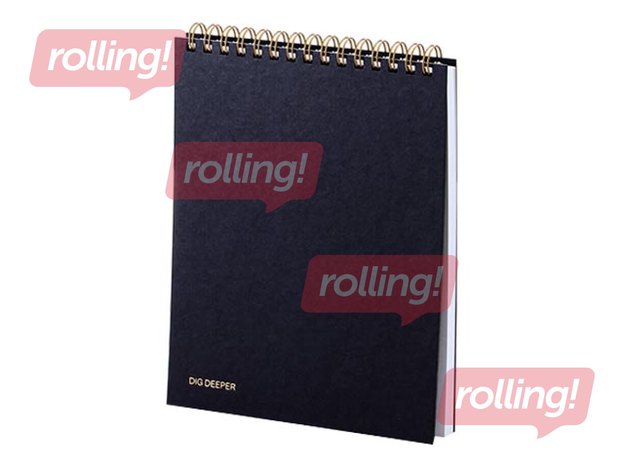 Märkmik Skech Gold spiraaliga, must, A4