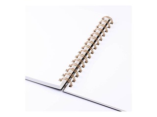 Märkmik Skech Gold spiraaliga, must, A4