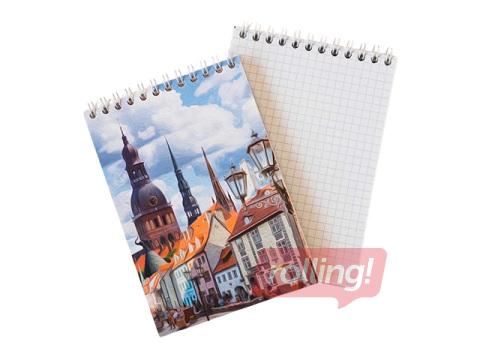 Notebook A6 with spiral binding, squared, 80 sheets, No.13