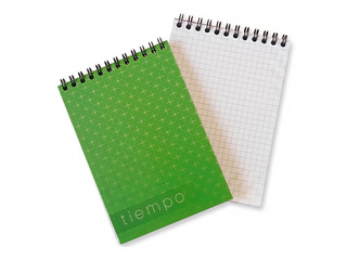 Notebook A6 with spiral binding, squared, 80 sheets, green