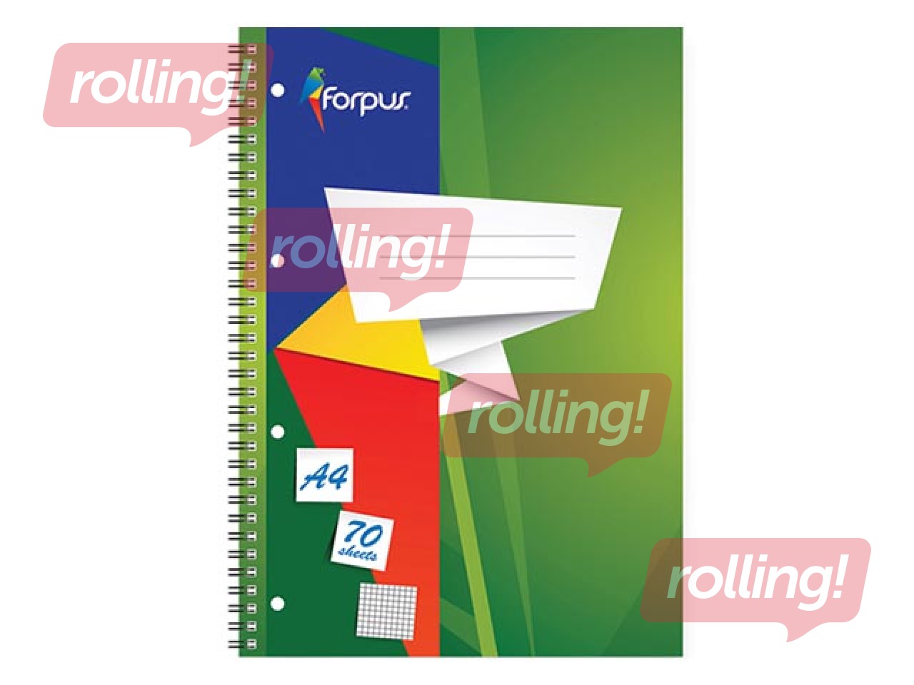 Spiral notebook Forpus A4, squared, 70 sheets
