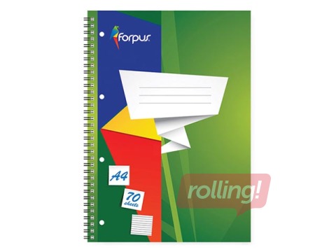 Spiral notebook Forpus A4, ruled, 70 sheets