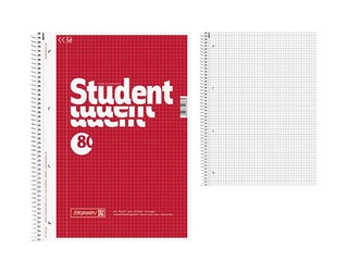 Kaustik spiraalköitega, Student, A4, ruuduline, 80 lehte