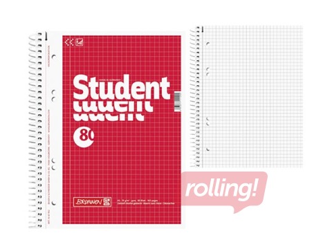 Тетрадь на спирали Student, A5, в клетку, 80 листов