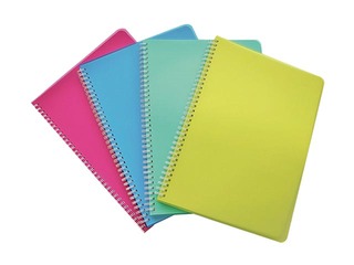 Klade ar spirāli SM·LT, A4, plastikāta vāki, rūtiņu, 96 lapas