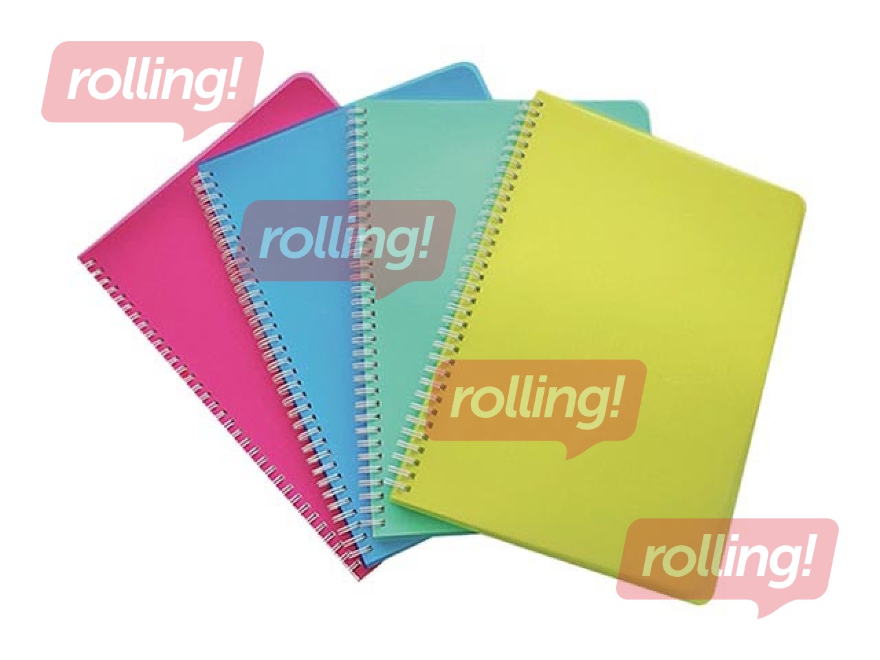 Notebook SM·LT, spiral bound, plastic covered, A5/96 sheets, squared,asorted