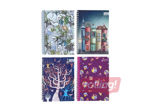 Wirebound Pad  A5 squared, color register, 80 pages