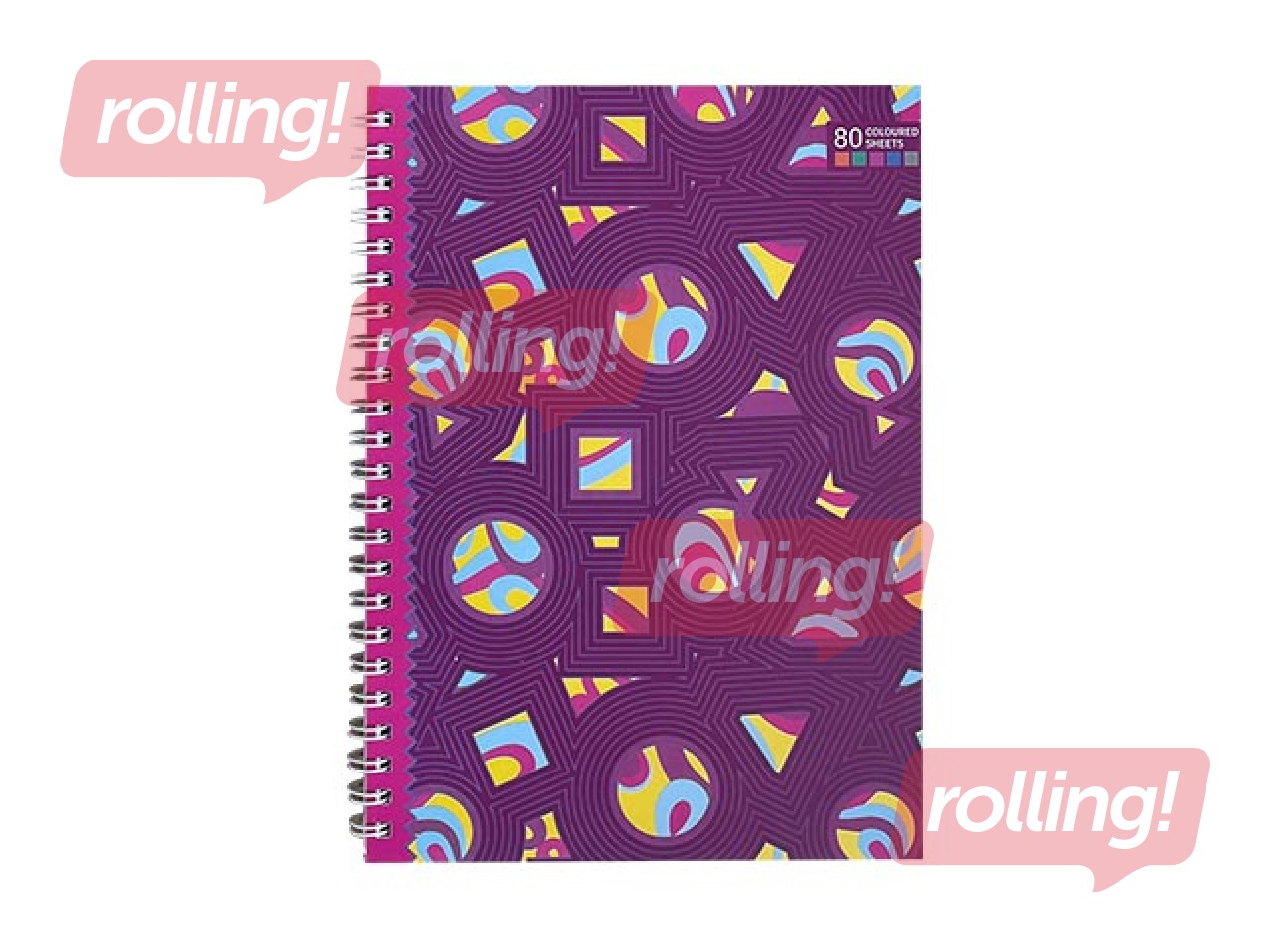 Wirebound Pad  A5 squared, color register, 80 pages
