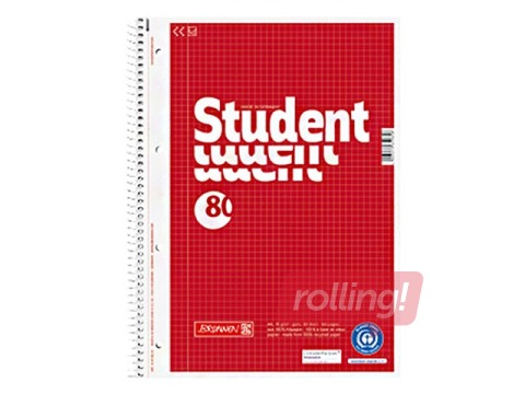 Spiralbound Refill Pad, Student Recycling, A4, squared, 80 sheets