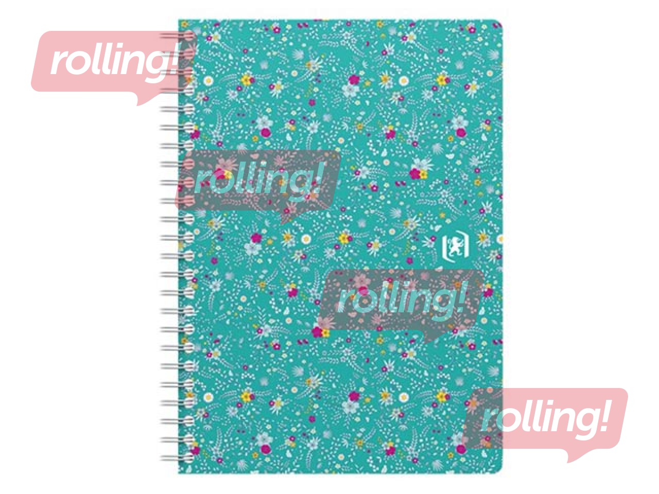 Klade ar spirāli Oxford Floral, A5, rūtiņu, 60 lapas