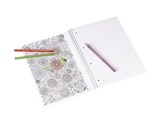 Kaustik spiraalköitega, ruuduline, A4, ZENart Floral, 80 lehte