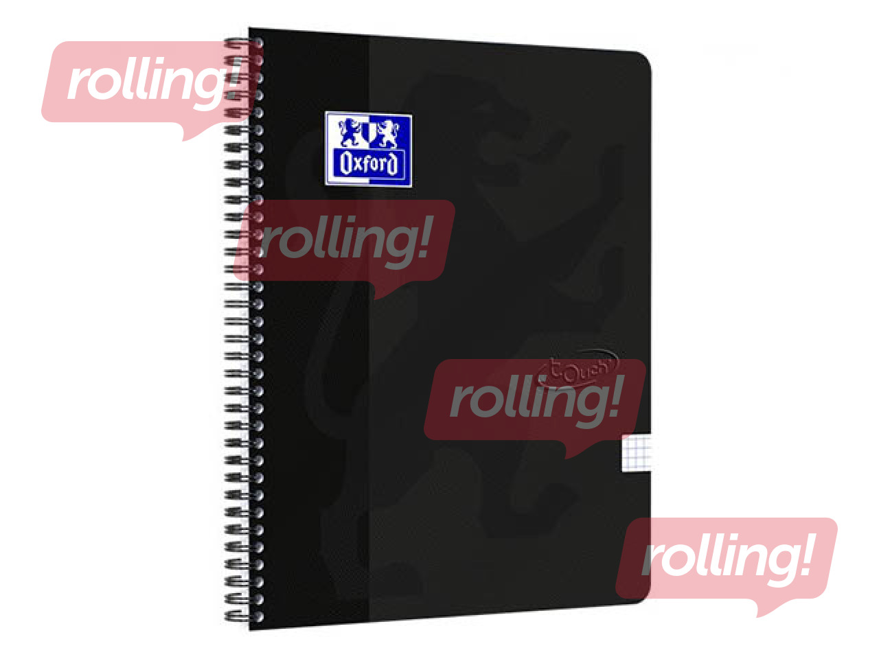 Märkmik Oxford Touch, A5+, ruuduline, must, 70 lehte