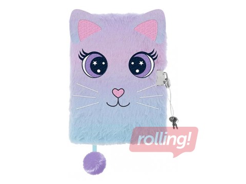 SALE Võtmega päevik, A5, kass, voodriga