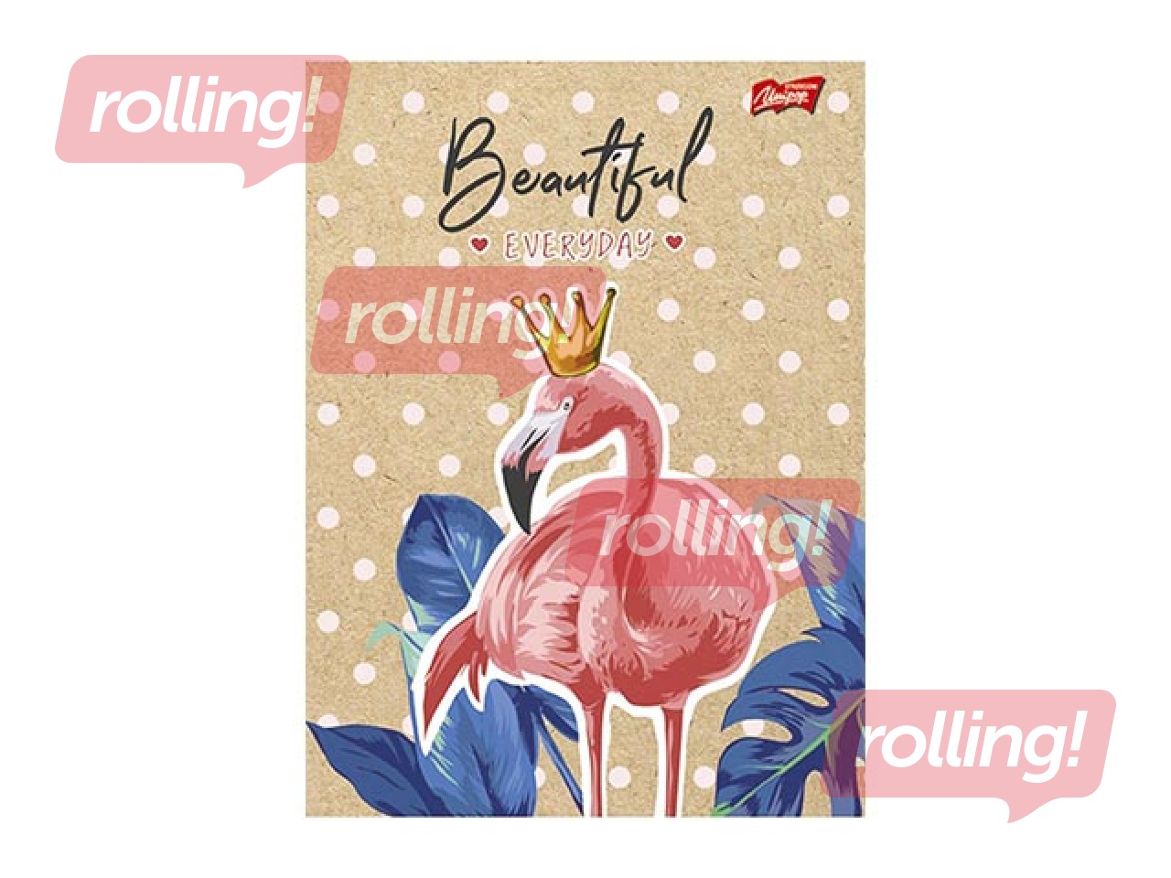 Kaustik Unipap Eco Flamingo, A5, ruuduline, 60 lehte