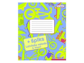Exercise book + Cheat Sheet Zvaigzne ABC, latvian class for 4th grade, lined, 12 pages