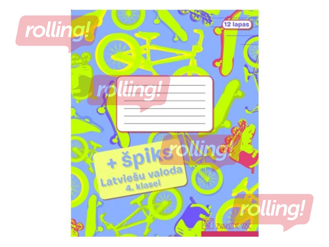 Exercise book + Cheat Sheet Zvaigzne ABC, latvian class for 4th grade, lined, 12 pages
