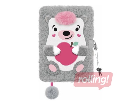 Diary with a key, A5, hedgehog, lined