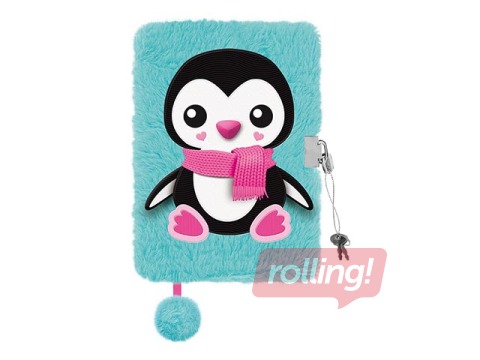 SALE Võtmega päevik, A5, pingviin, voodriga