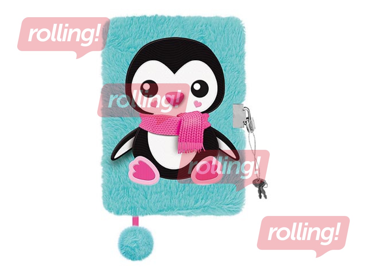 SALE Võtmega päevik, A5, pingviin, voodriga