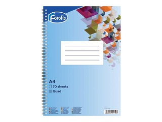 Spiral notebook Forofis A4, squared, 70 sheets