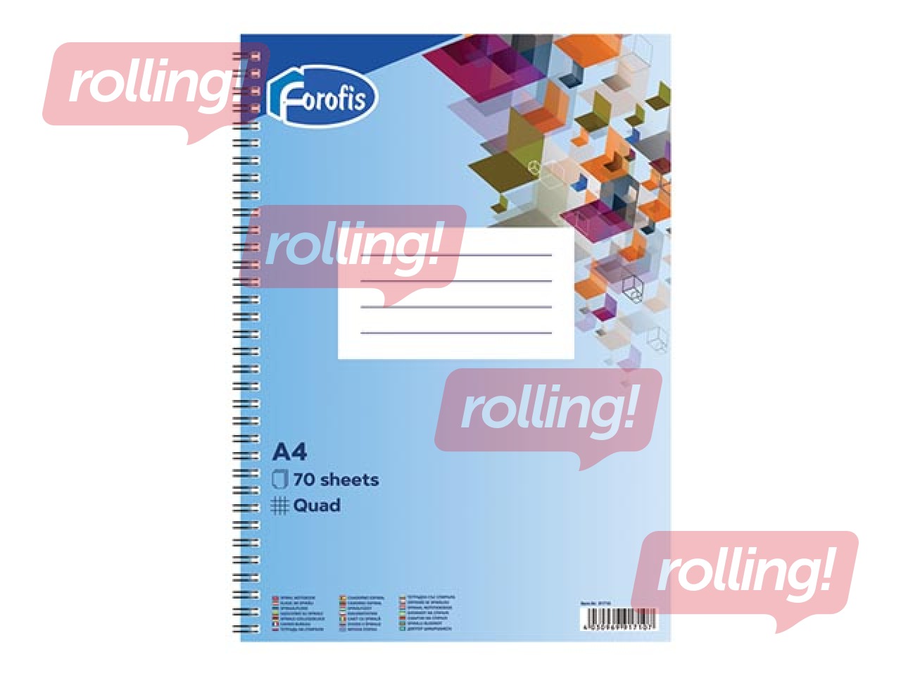 Тетрадь на спирали Forofis, A4, в клетку, 70 листов