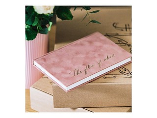 Блокнот BALTS, A5, розовый вельвет