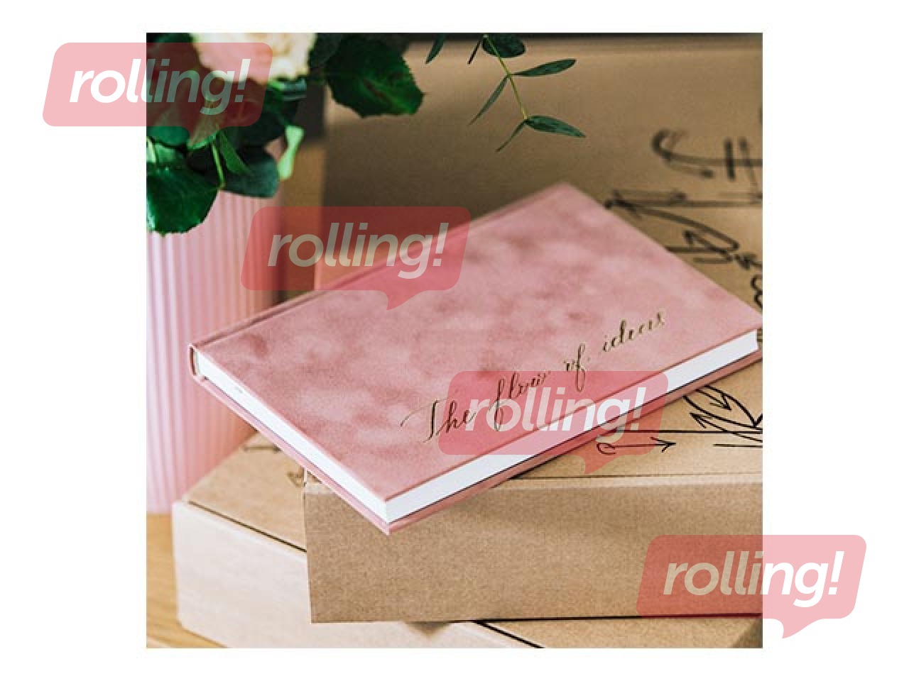 Piezīmju grāmata Pink Velvet, A5, rozā samts