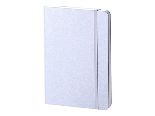 Notebook Hard, squared, A5, light grey with grey rubber