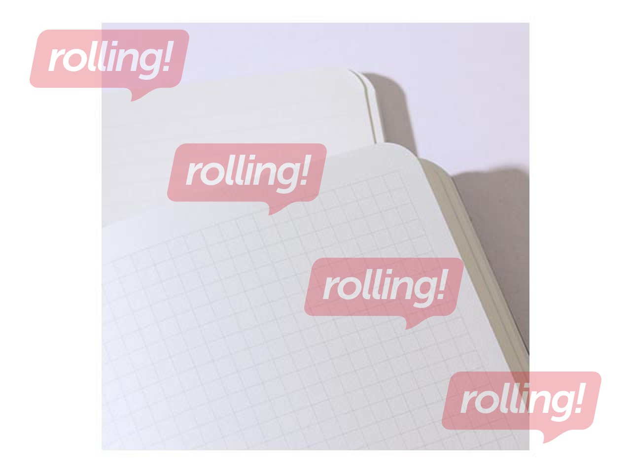 Notebook Hard, squared, A5, light grey with grey rubber