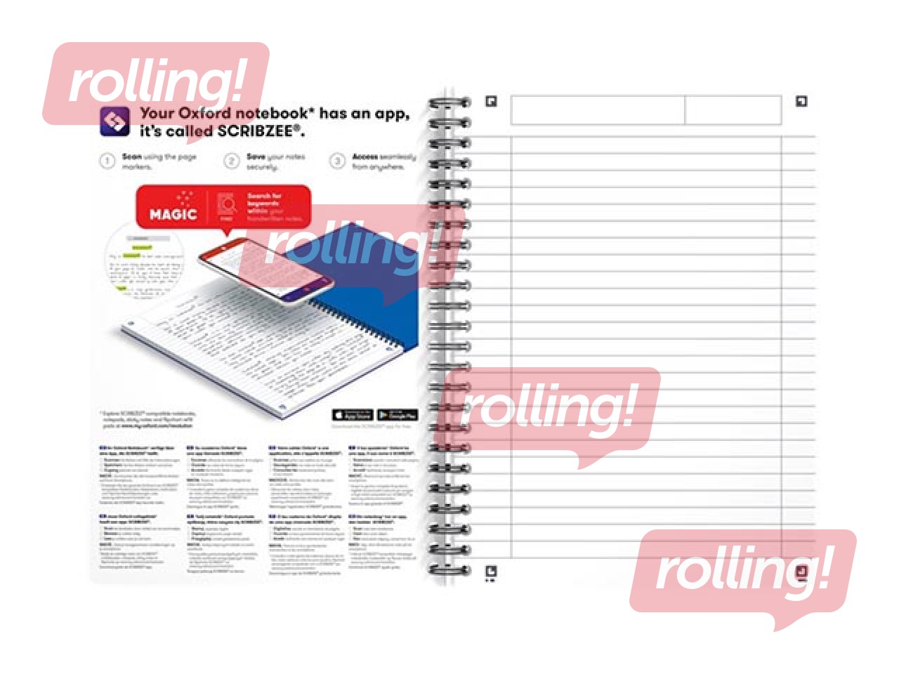 Notebook Oxford Office Oceanis, A5, ruled, 90 sheets