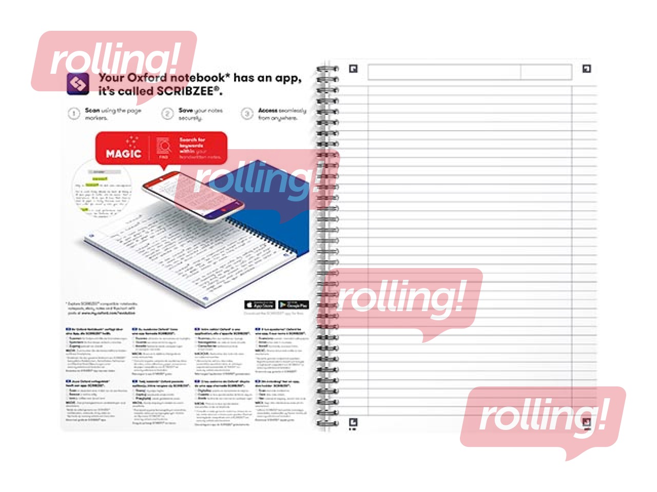 Notebook Oxford Office Oceanis, A4, ruled, 90 sheets