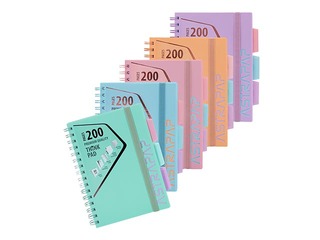 Notebook Astra with 4 division, A5,  squared, pastel colours, 200 sheets