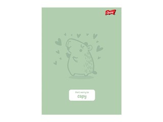 Тетрадь Unipap, Capybara, в клетку, пастельно-зелёная, A5, 32 листа