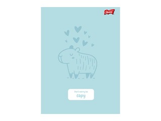 Тетрадь Unipap, Capybara, в клетку, пастельно-голубая, A5, 32 листа