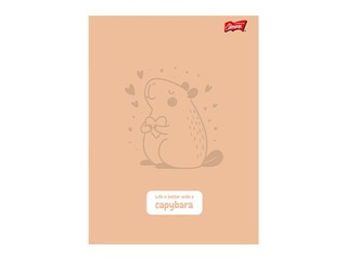Notebook Unipap, Capybara, squared, pastel orange, A5, 32 sheets