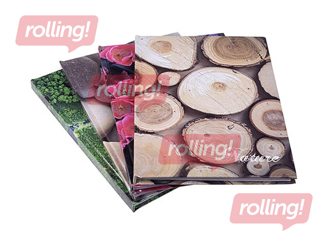 Notebook with rigid covers, A5, lined, various designs, 96 pages