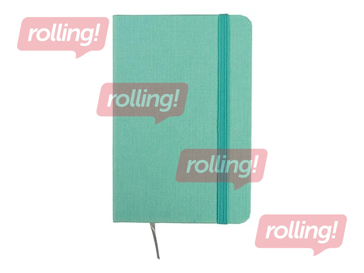 Märkmik kummipaelaga Centrum, kõva köide, vooder, heleroheline, A6, 80 lk.