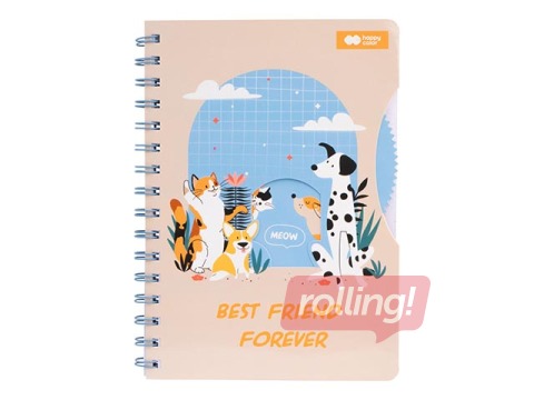 Notebook Cat&Dog, A5, grid and dotted, 80 pages