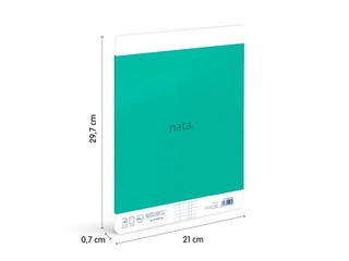 SALE Märkmik pehme kaanekaanega Milan, Nata®, A4, ruuduline, roheline, 48 lehte